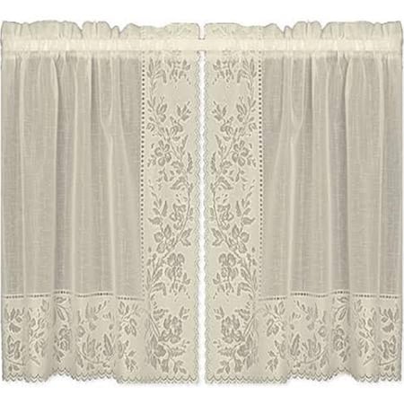 Heritage Lace Sonata 60 x 30 in. Tier Pair - White 6280W-6030PR